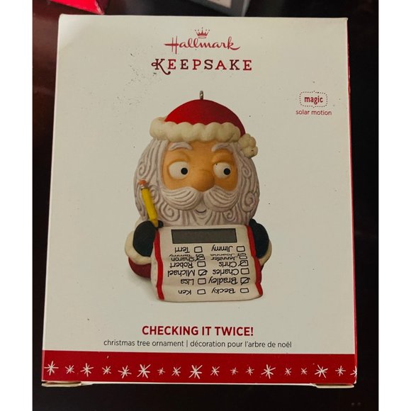 2016 Checking It Twice! *Magic Hallmark Christmas ornament Santa Claus - Picture 2 of 2